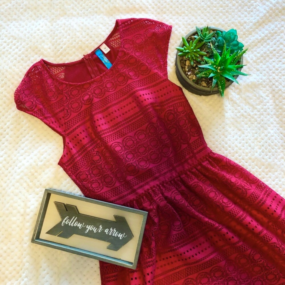 Francesca’s Lace Red Dress